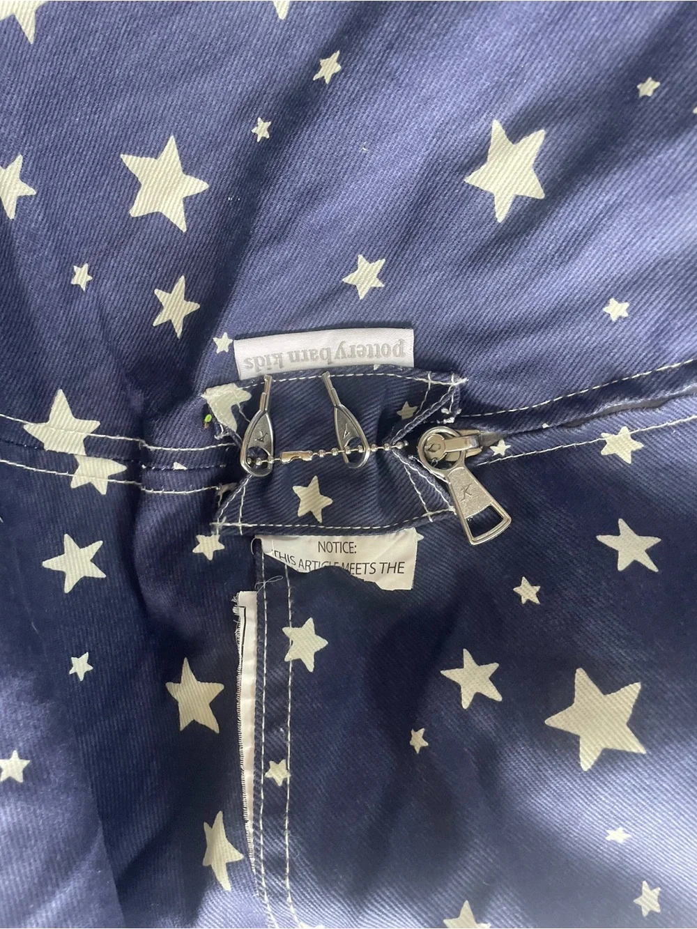 Pottery Barn Kids Navy glow in the dark Star-Print Beanbag Slipcover